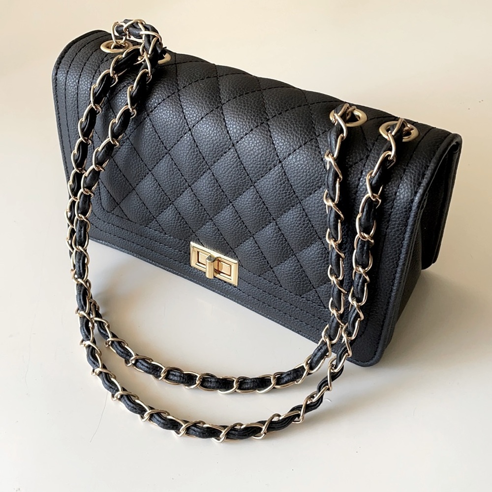 Black and gold purse